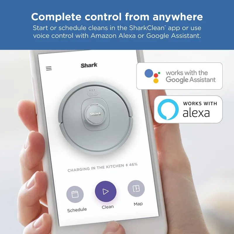 SharkClean app with Alexa and Google Assistant